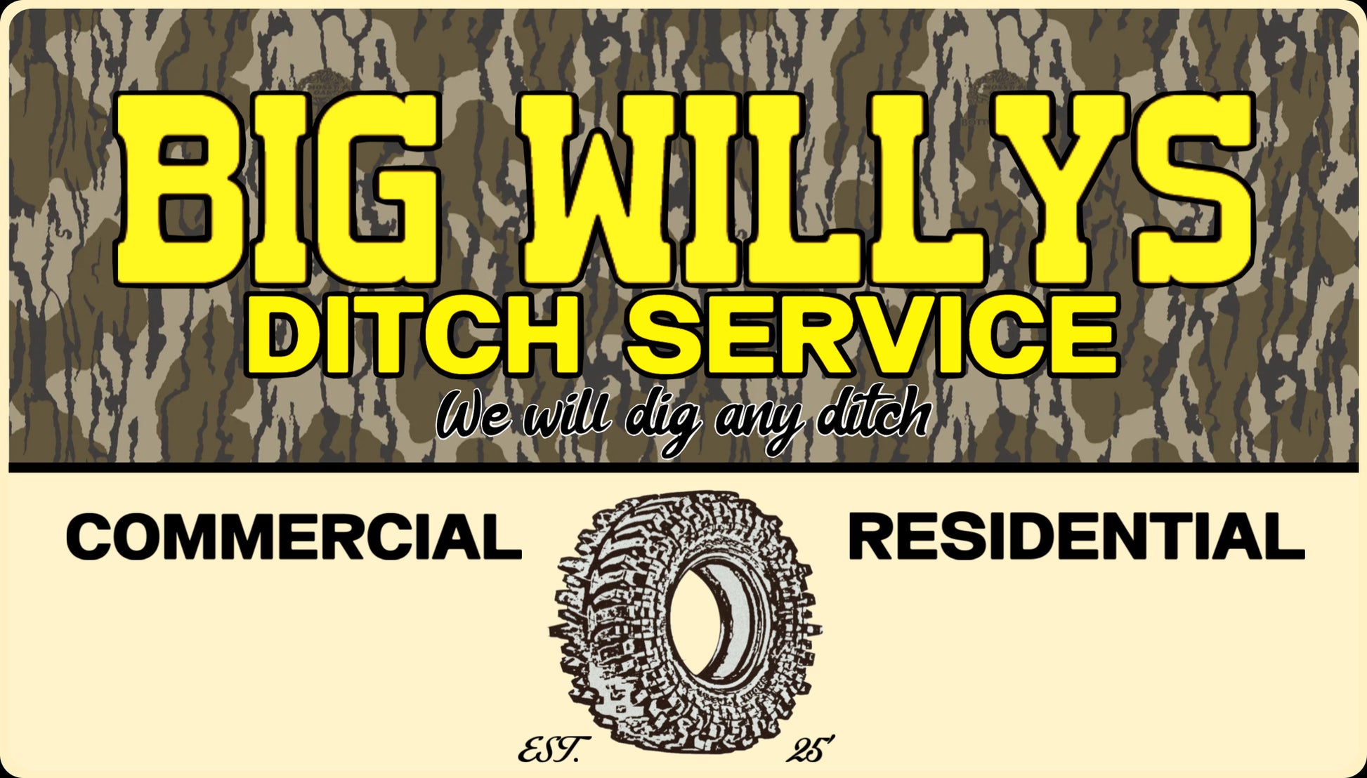 DITCH SERVICE™ PLATE – BIG WILLY'S